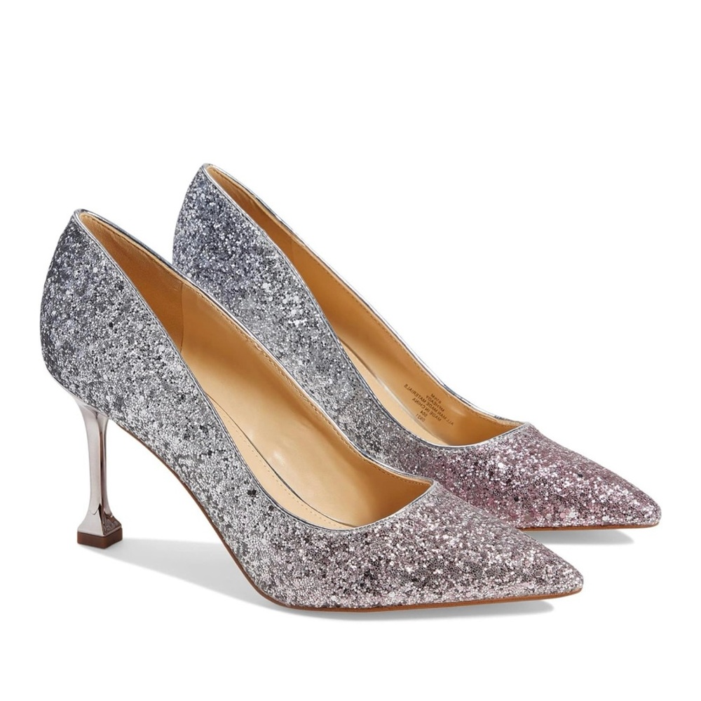NEW Marc Fisher Women’s Heady Sequin Glitter Ombré Pointy Toe Heel Pump Size 10M